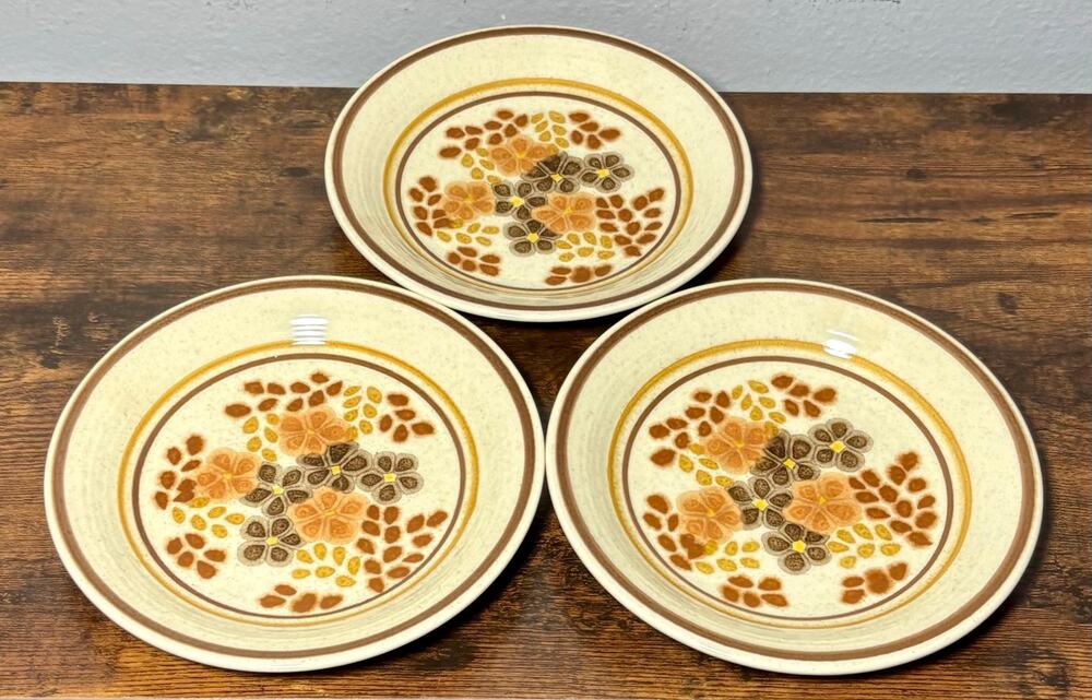 Vintage FRANCISCAN TOFFEE 6 3/4” Side Dessert Salad Plate 1970s USA- Set of 3